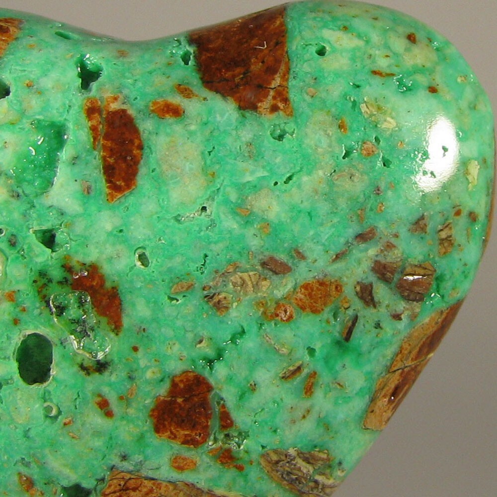 40mm Rare SMITHSONITE Heart Polished Palm Stone – Indonesia