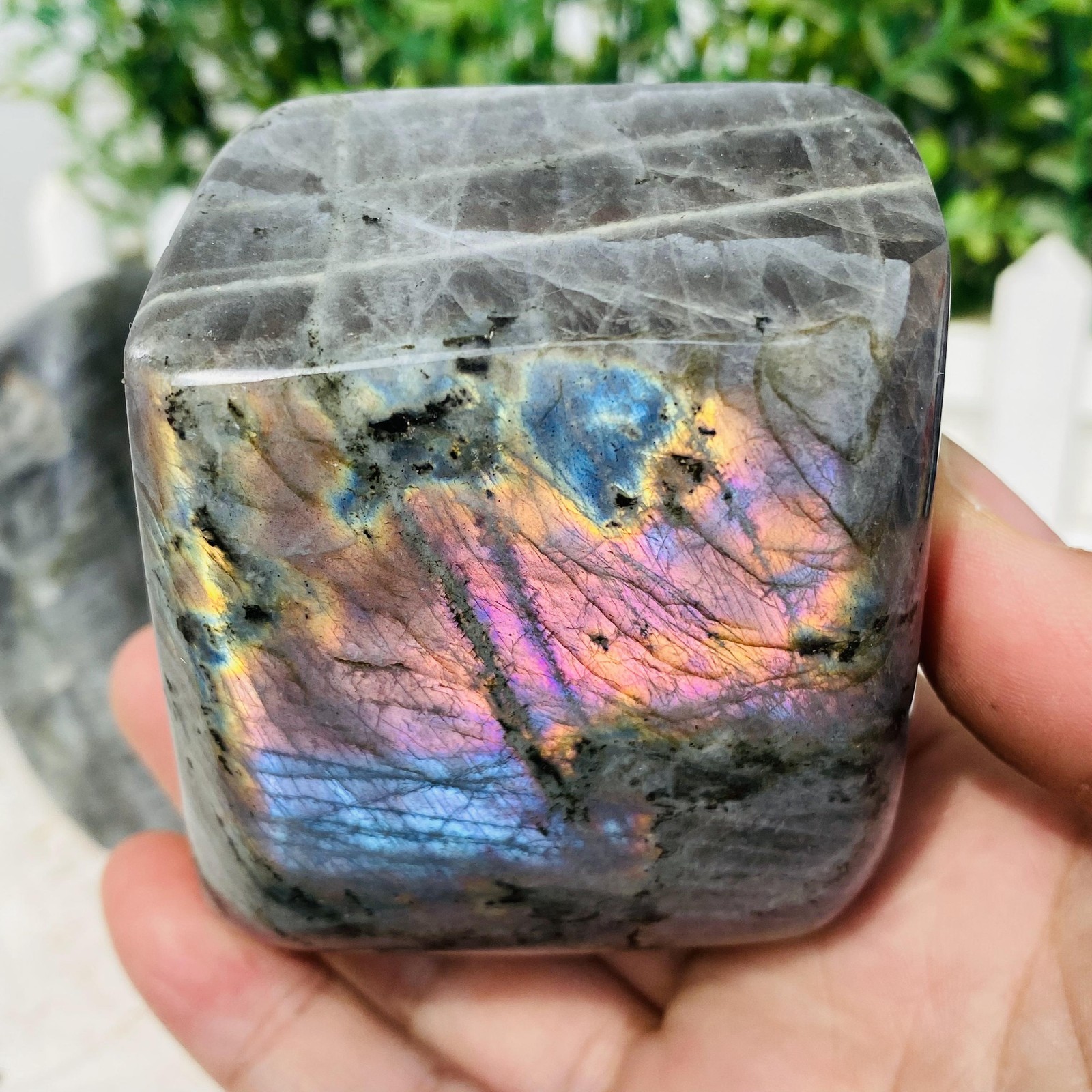 Natural Purple Labradorite Quartz Crystal Freeform Mineral Specimen 1380g