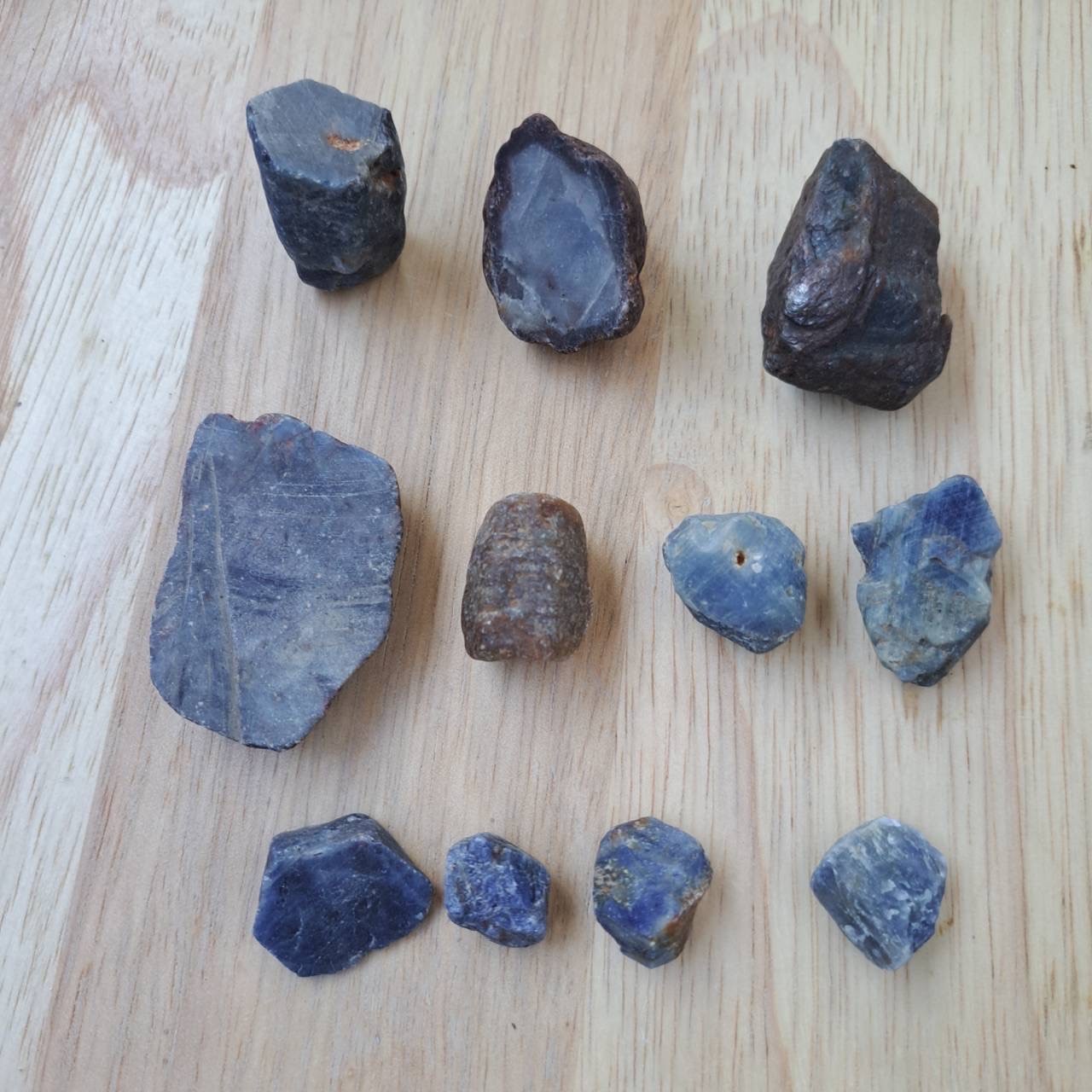 Natural Burmese Sapphire Rough Mogok Burmese Natural Unheated lot 11pcs.158grams