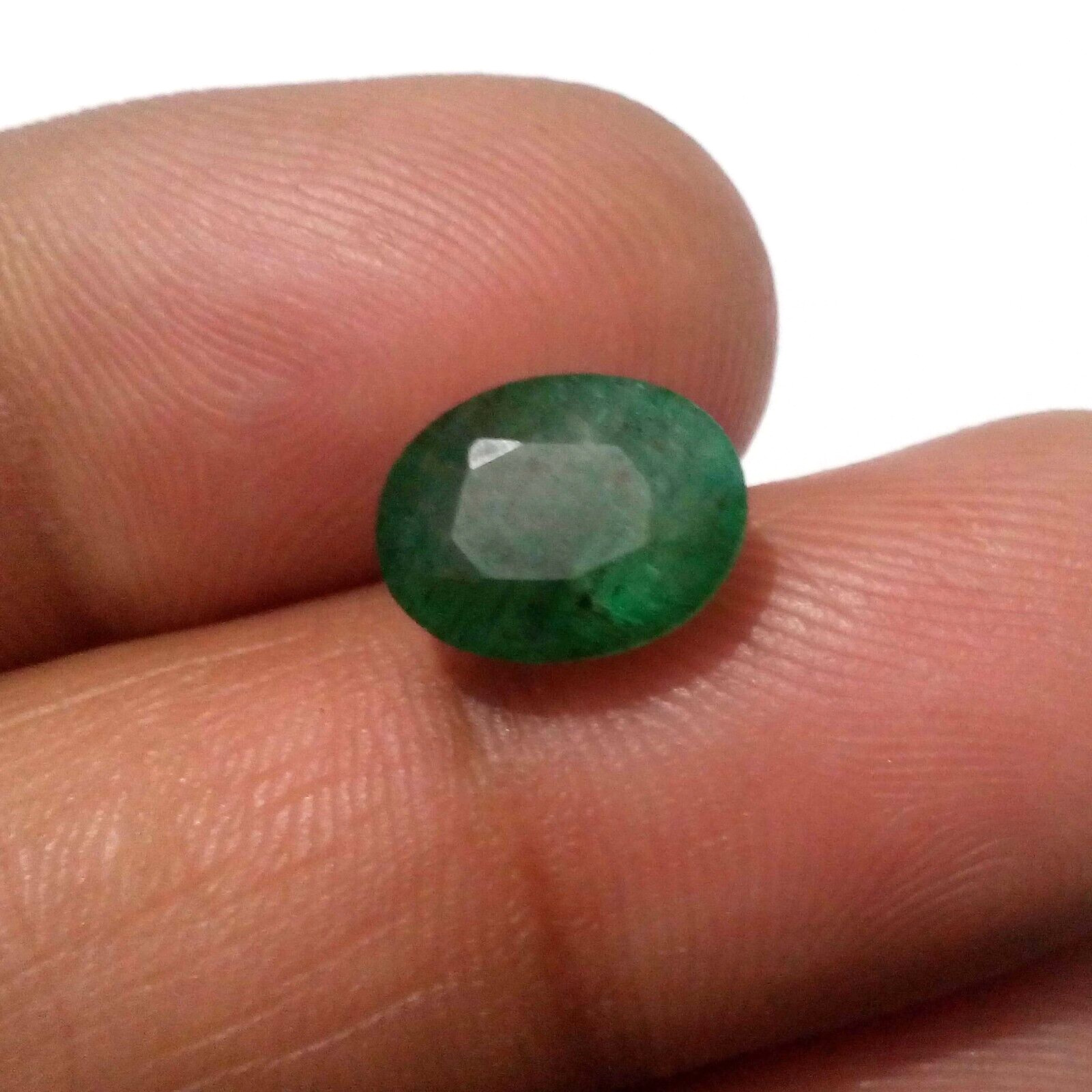 Gorgeous Pretty 4.10 Crt Green Zambian Emerald Faceted Oval Shape Loose Gemstone