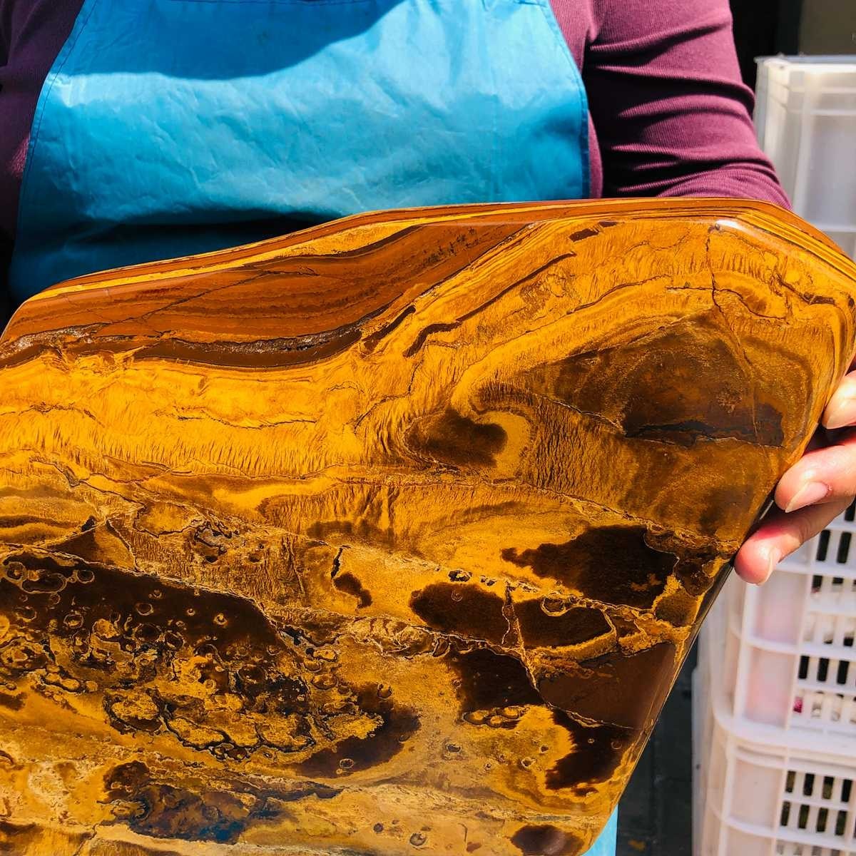 5480G Large Natural Tiger’s Eye Quartz Crystal Rough Mineral Specimen MH5324