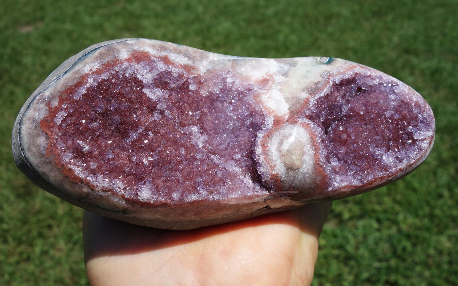 Argentina Pink AMETHYST Quartz Crystal Points in Natural Geode Self Standing