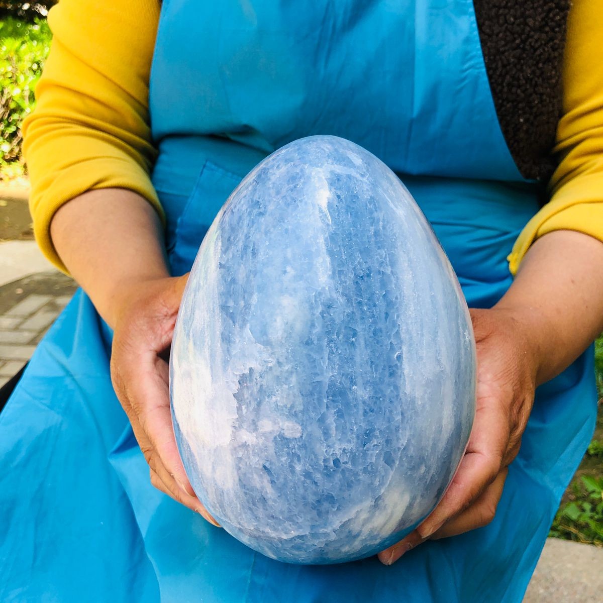 9.3LB Natural Beautiful Blue Crystal Egg Crystal Mineral Specimen Healing 4766