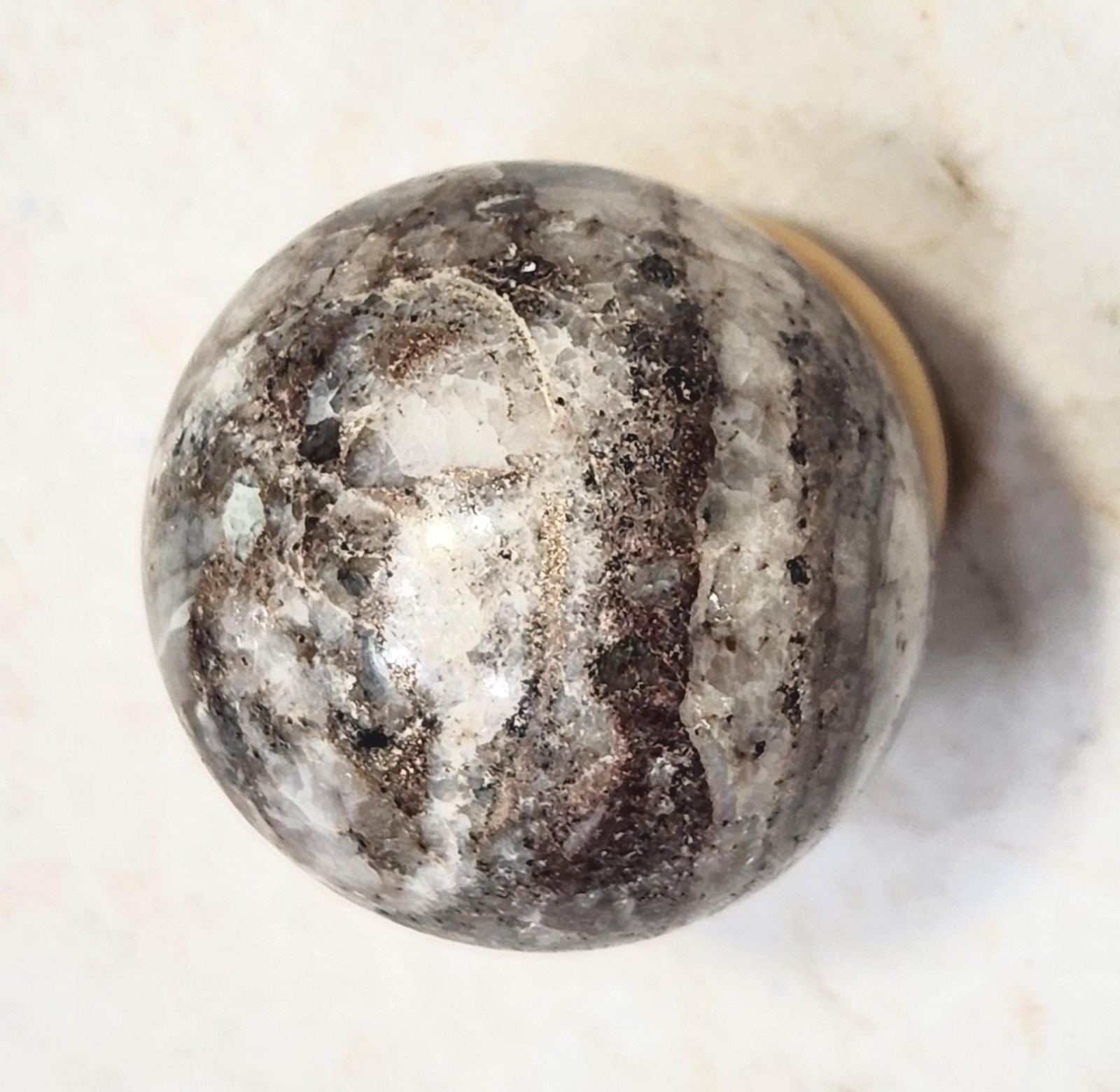 Fluorescent Willemite and Calcite 33mm Sphere for UV Collection 6540
