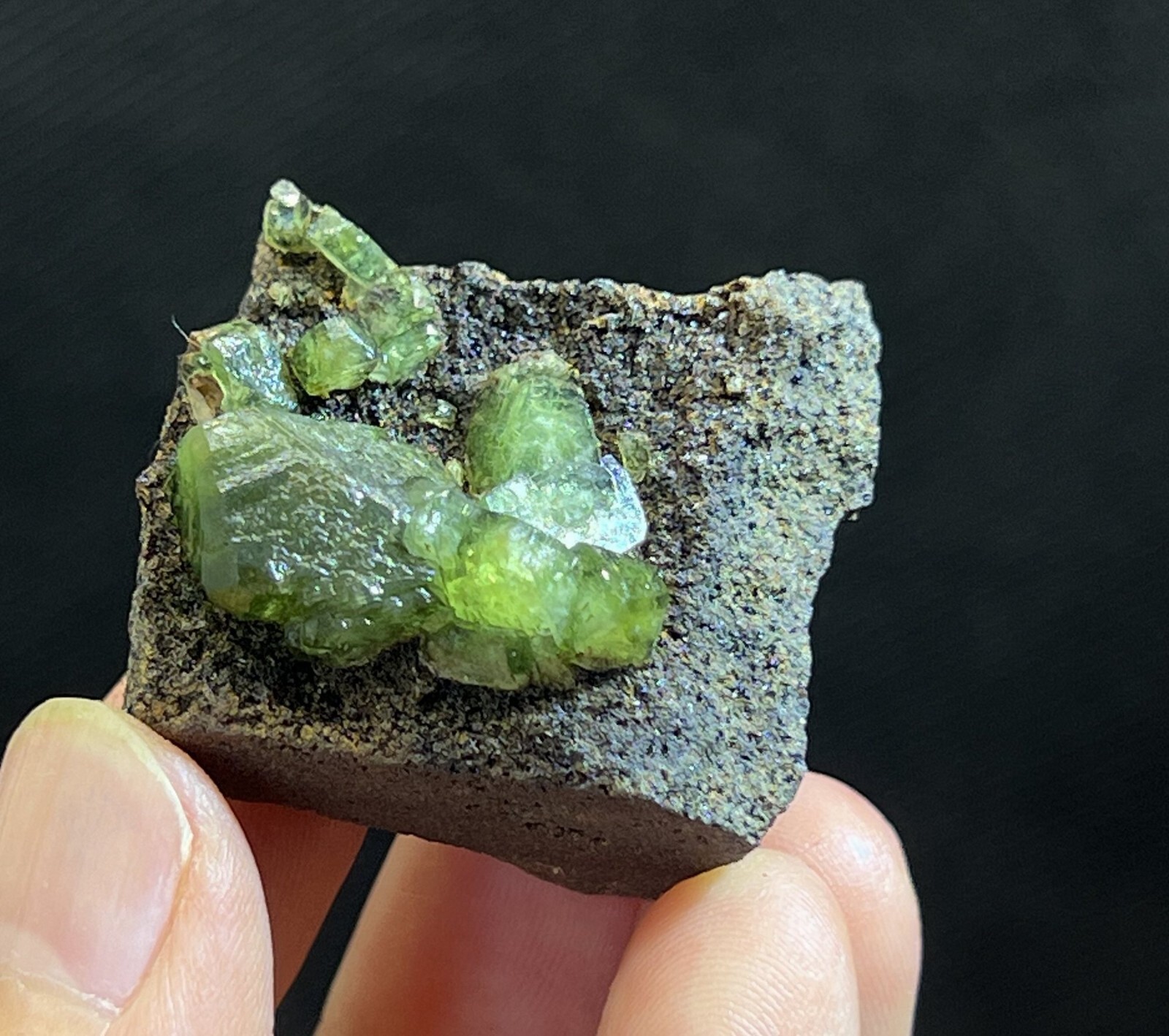 40mm Gemmy Ludlamite on matrix, Natural Mineral Specimen