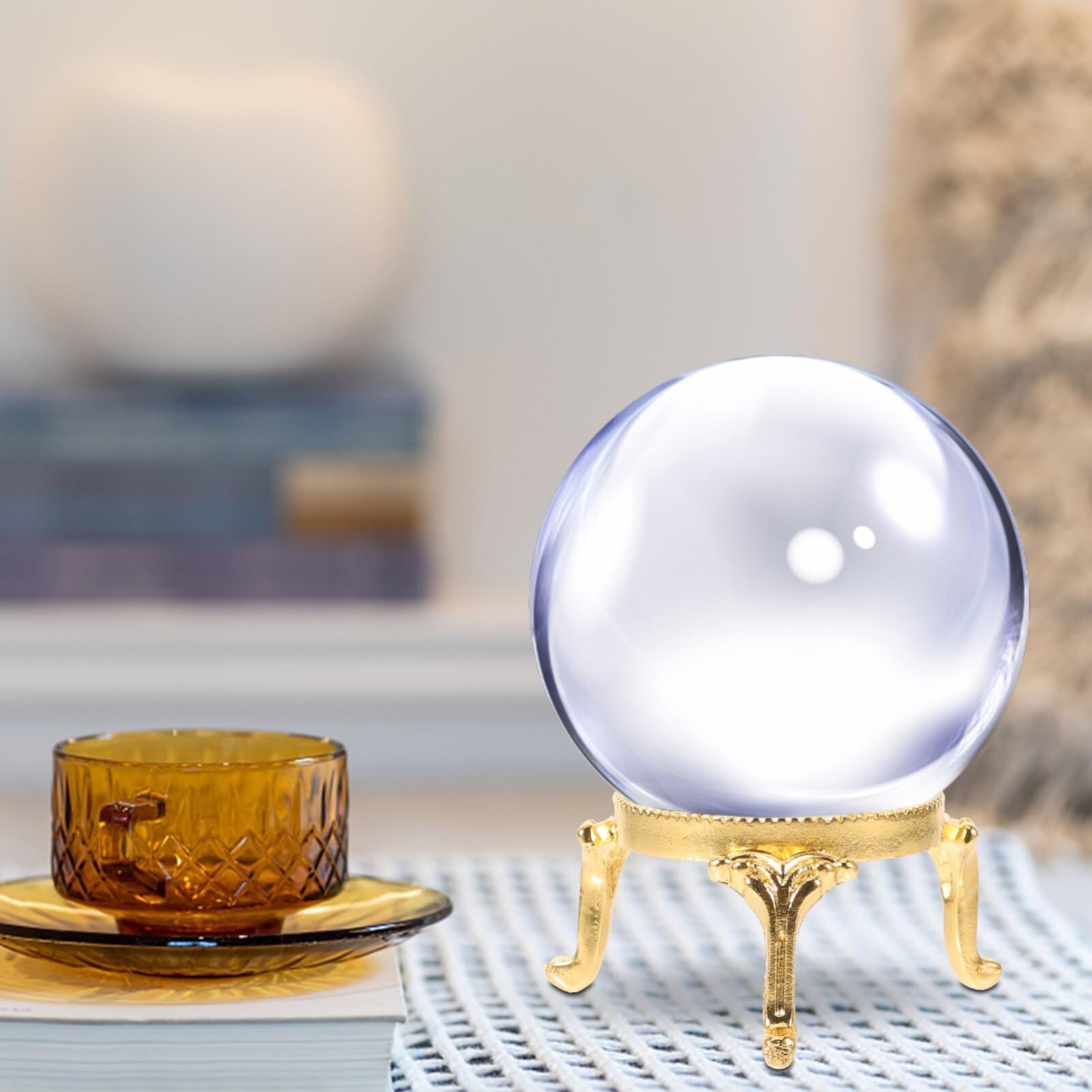 Desktop Stand 2pcs Crystal Stand Glass Display Base Crystal Sphere Holder Cra…