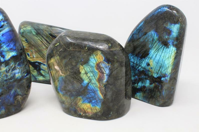 XS-XXL Labradorite Polished Freeform, Free Standing Cut Base, Specimens