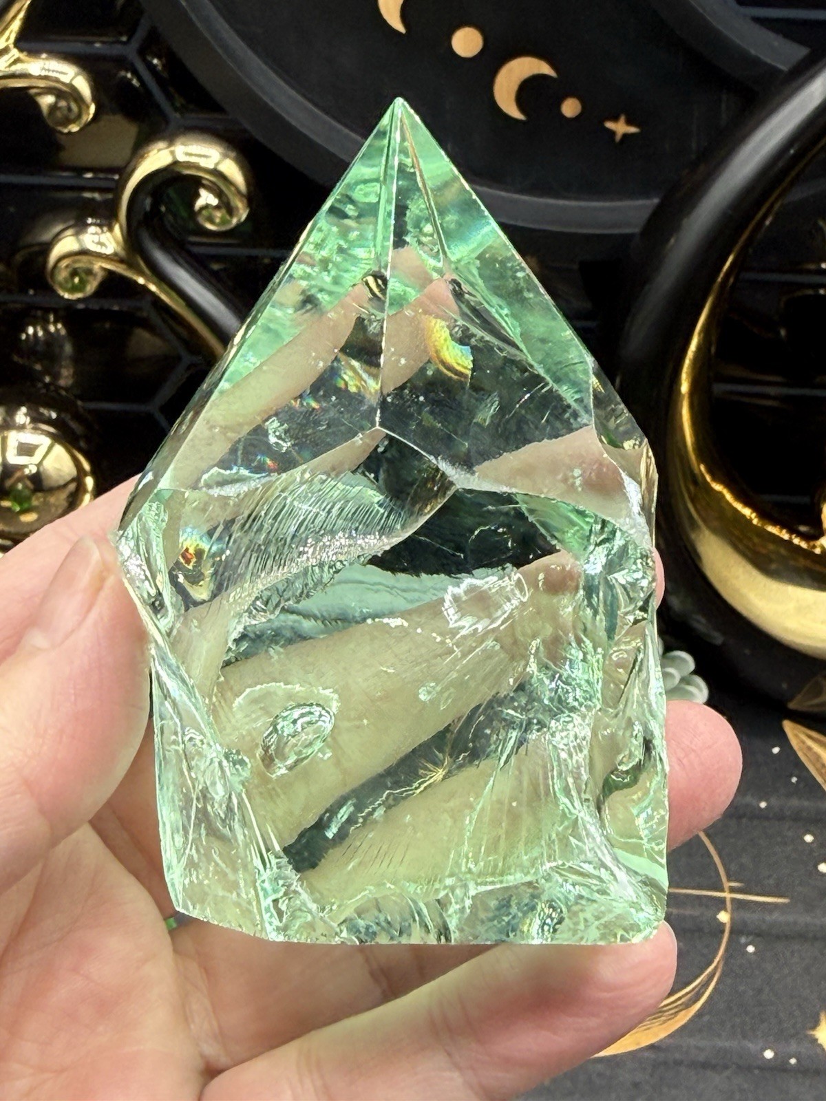 Awesome Slag Glass Top points From Mexico Stunning colors Free ship