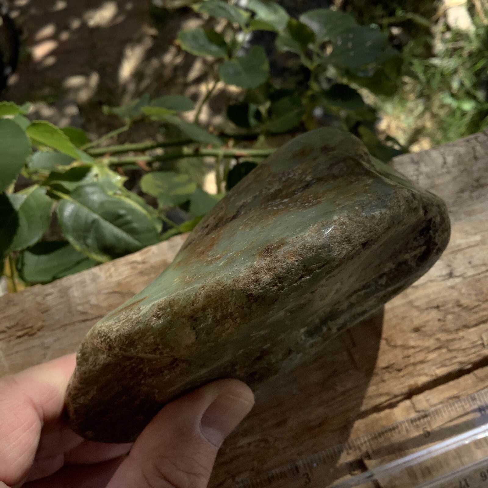 Siberian Jade Cobble Green Brown Nephrite Jade Stone Vitim River Siberia 1368g