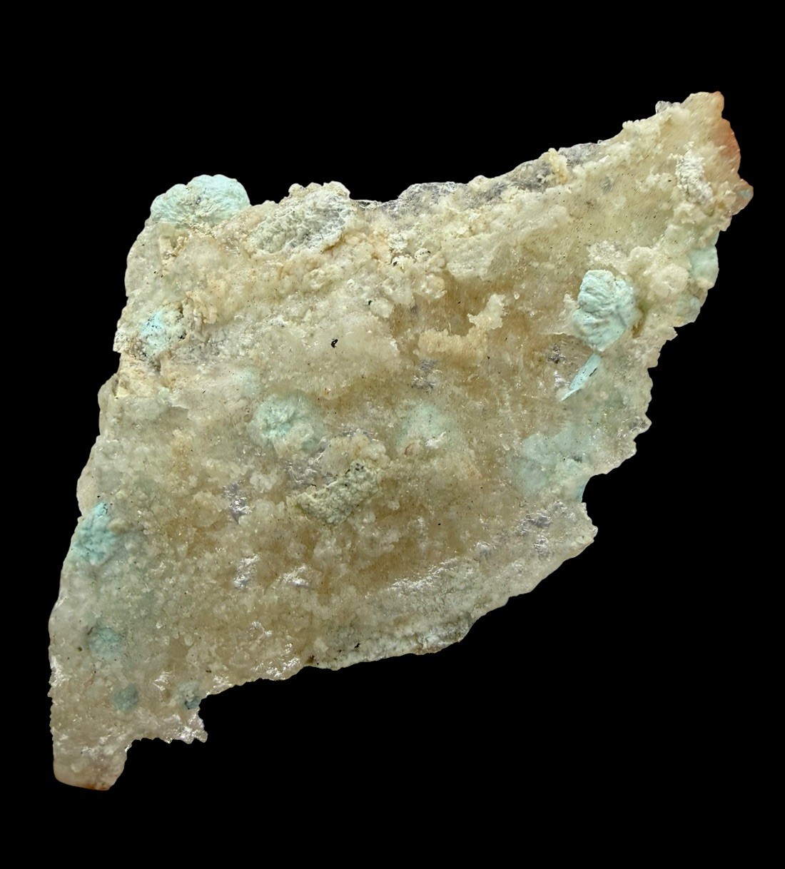 Turquoise In Selenite Crystals : Iron Mask Mine . Otero County , New Mexico 🇺🇸