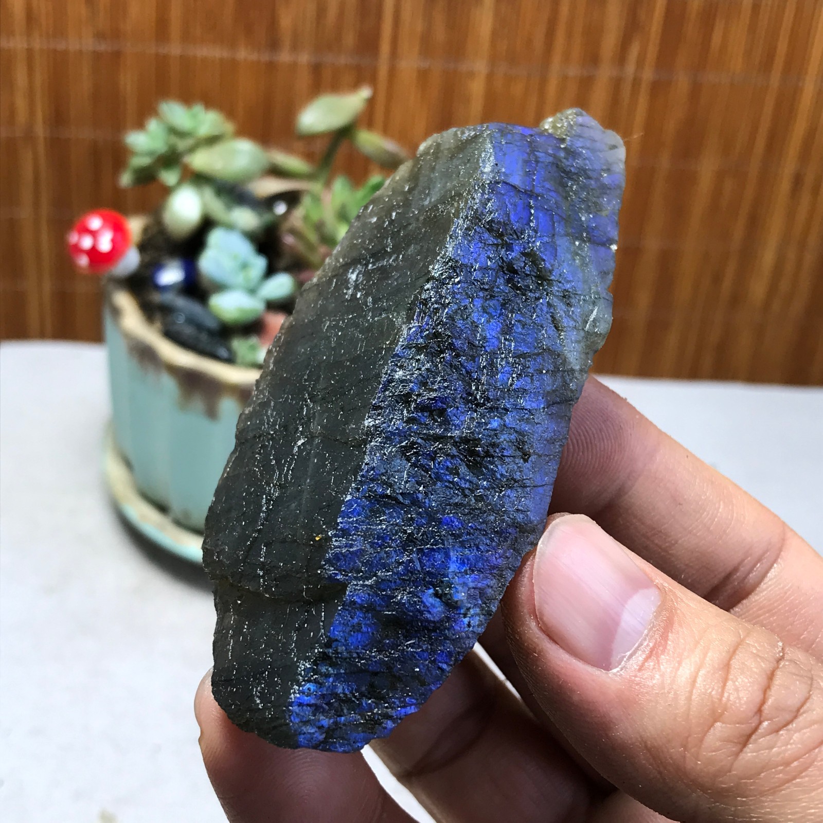 93-38-21mm Natural Labradorite Crystal gemstone Rough Mineral Specimen A5397