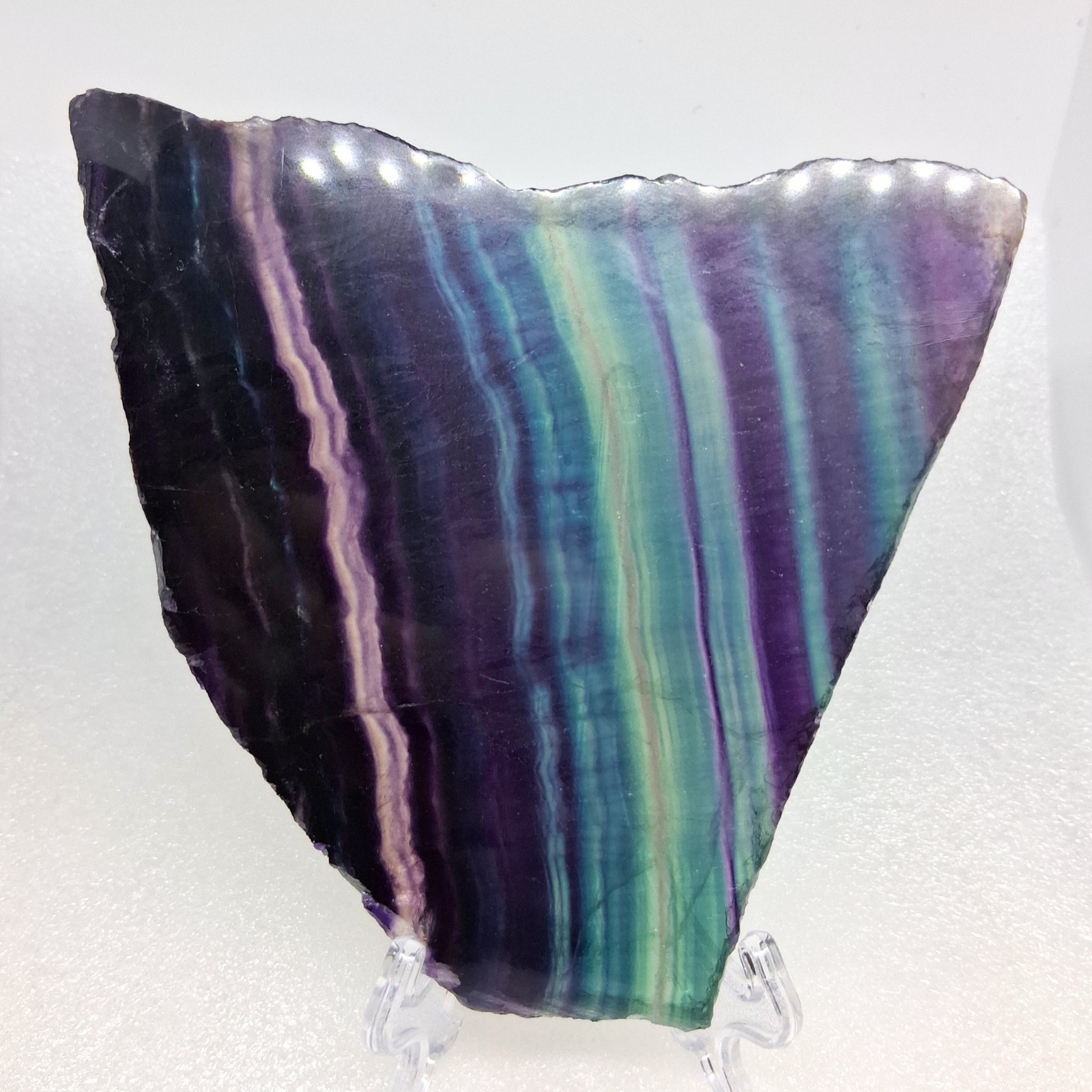 Large Purple Fluorite Crystal Slab Natural Polished Rainbow Fluorite Stone Slab