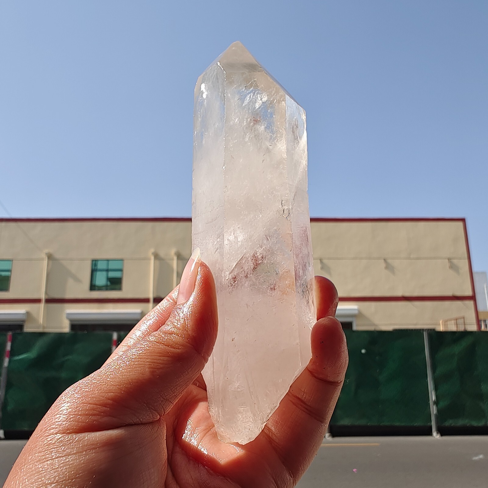 340g Bright LEMURIAN Healer Quartz Crystal RECORD KEEPER Dazzling X226