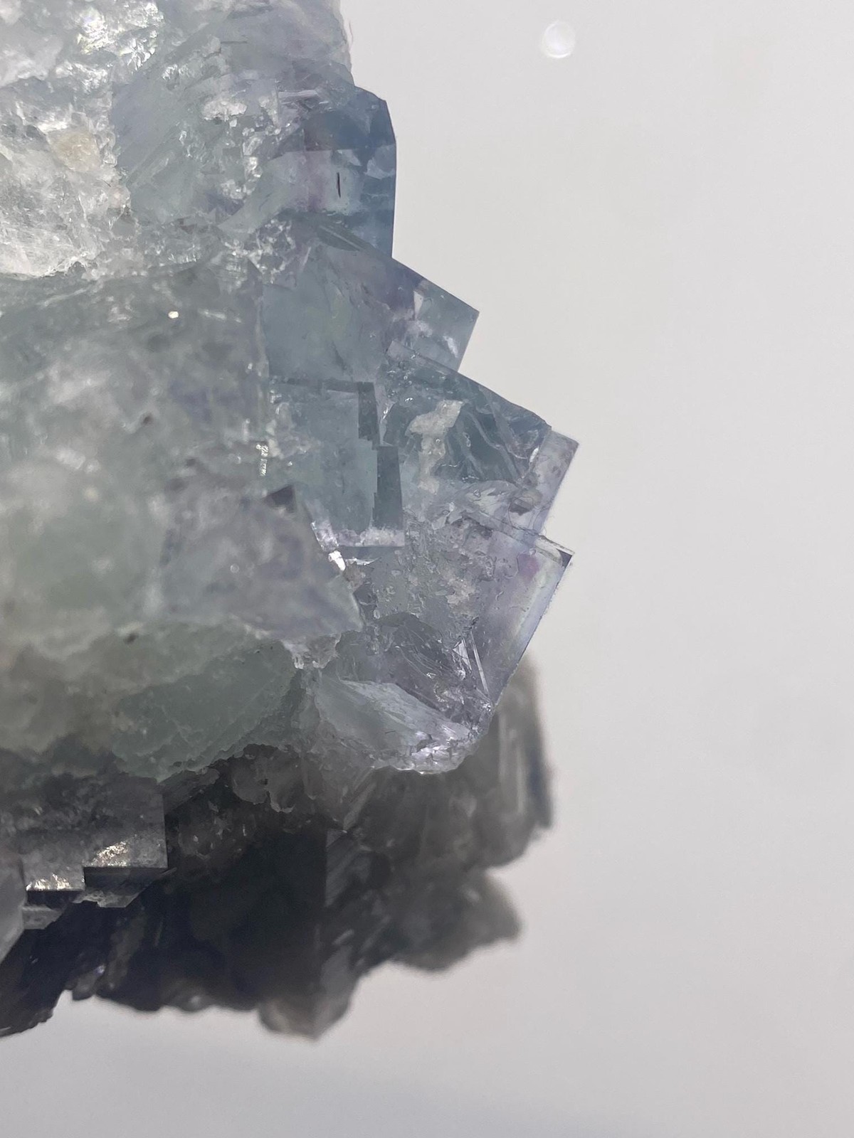 Blue Fluorite Cube Crystals on Smoky Quartz with Calcite! Great Specimen
