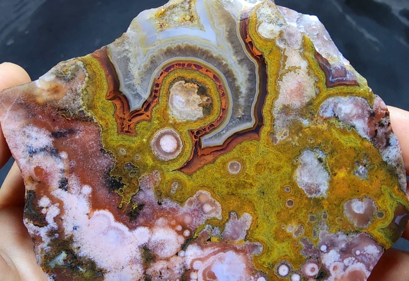 18.48 oz ( 524 gr) Multicolor Agate Slab, Collectible Agate, Unpolished Agate