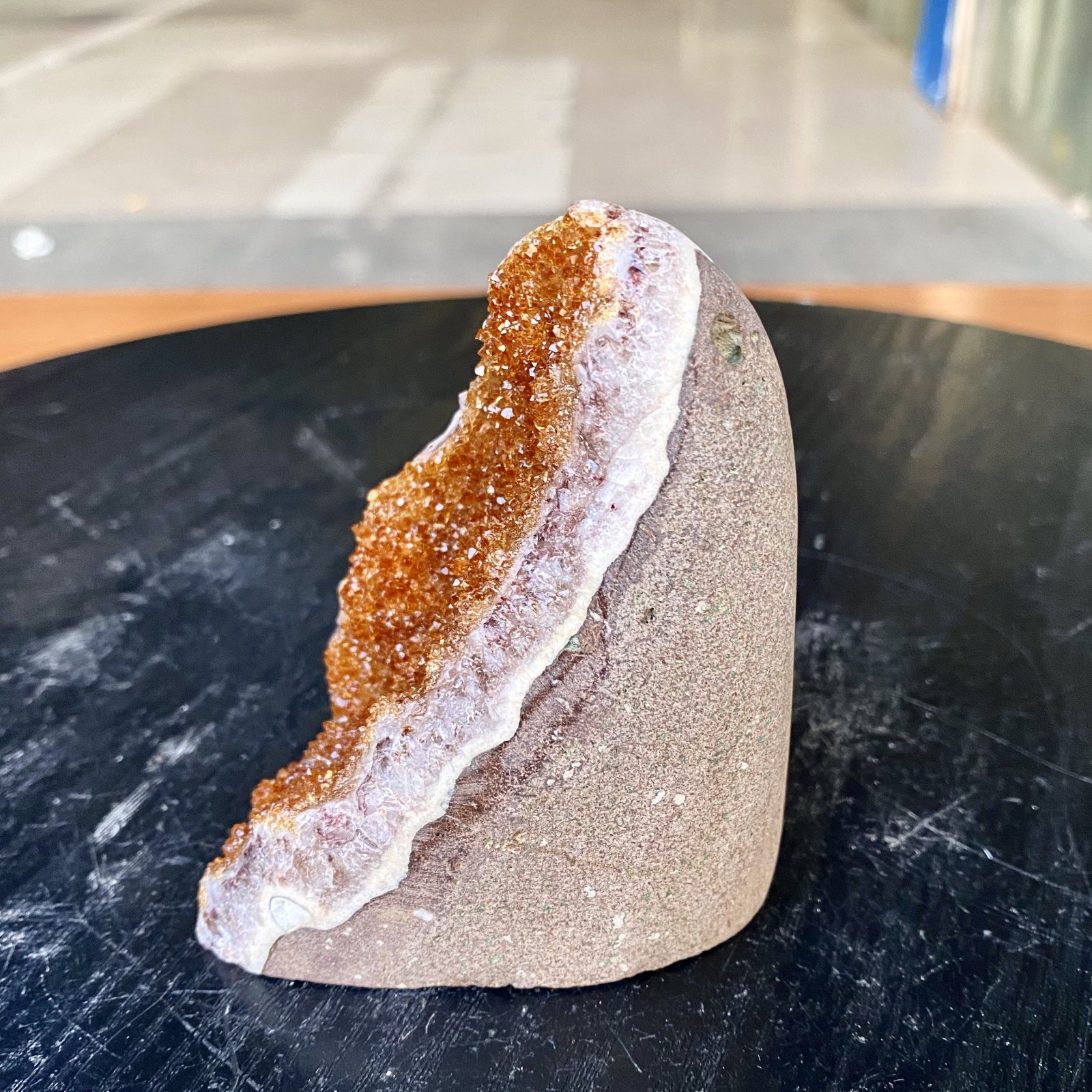 300G Natural citrine geode quartz cluster crystal Cathedrals specimen Healing