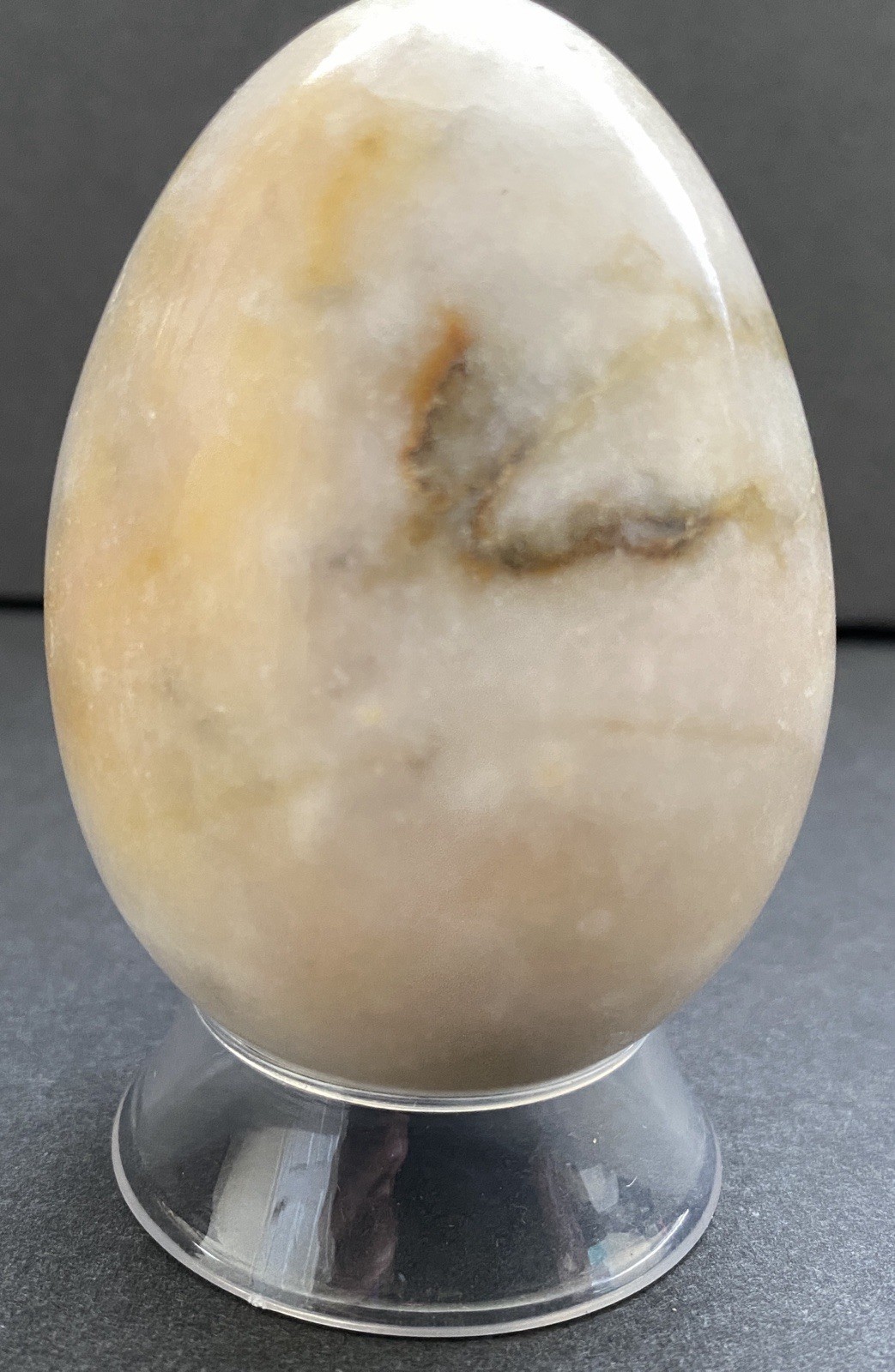 Natural Onyx Stone Egg With Stand Hand Polished Banded Agate Calcite Crystal