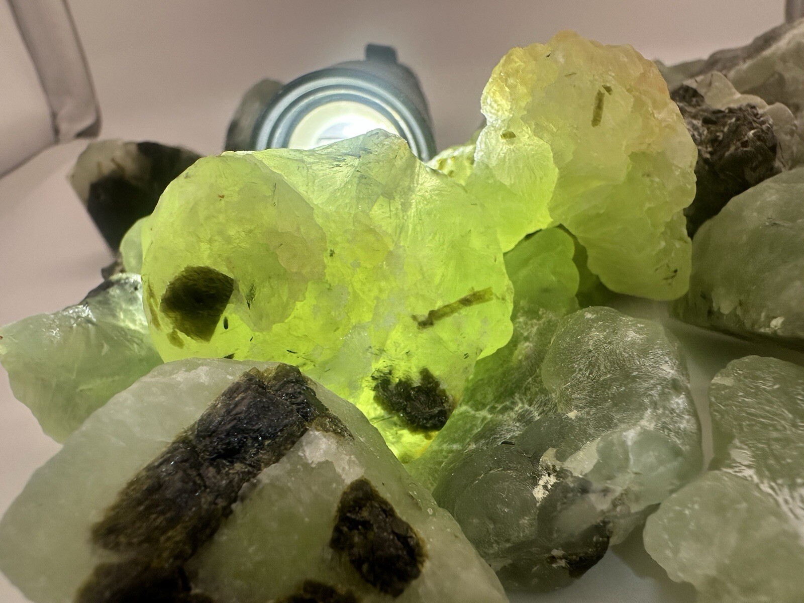 1 8 lb Prehnite with Epidote Inclusions from Mali Jewelry Making Gemstones