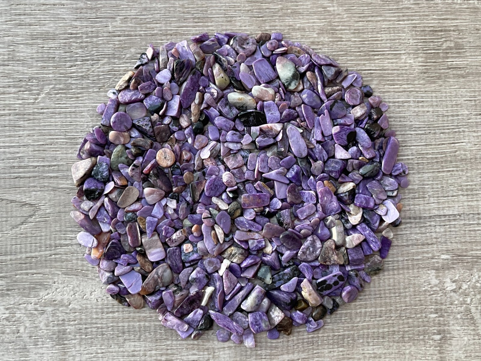 Grade A++ Charoite Semi Tumbled Gemstone Mini Chips 4 -13mm, Wholesale Bulk Lot