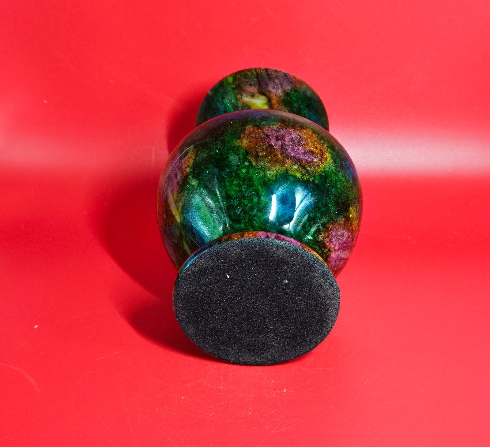 Beautiful Rare Polished Taiwan Seven Colours Natural Jade Stone Vase Bottle 1+LB