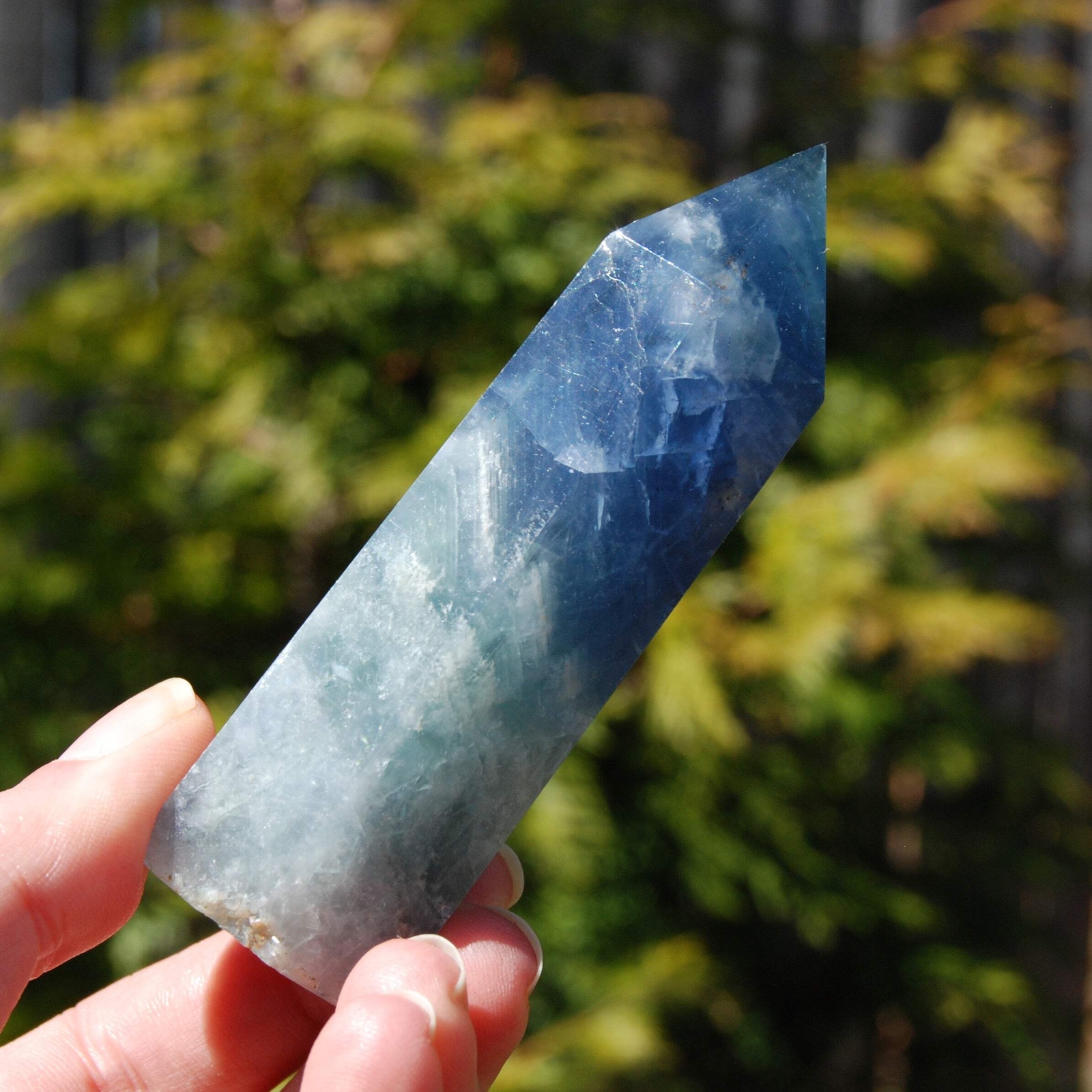 3.75in 159g Blue Fluorite Crystal Tower
