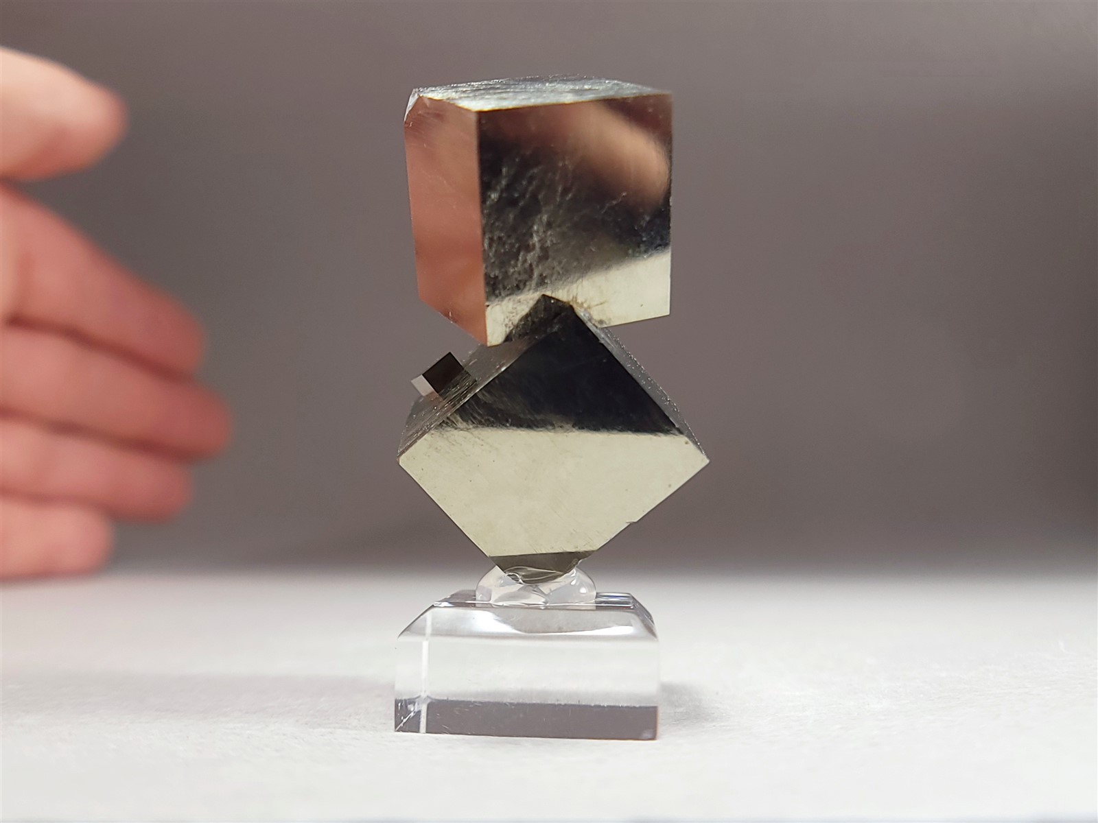 Cute Little Natural Pyrite Cube Crystal Double #43