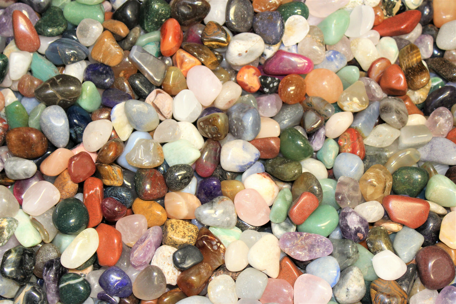 Assorted Mixed Tumbled Stones 2 lb Wholesale Bulk Lot MEDIUM Chakra Reiki Mix
