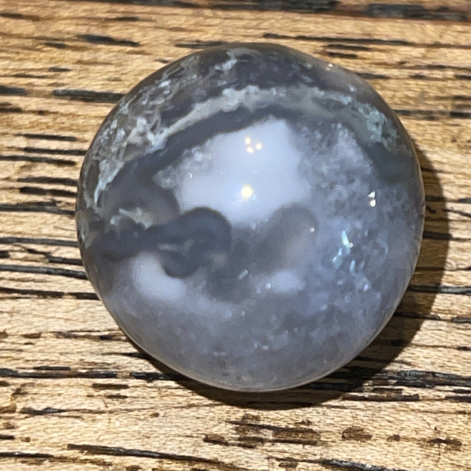 Moss Agate Sphere Ball Orb Marble 20.7mm, 16g