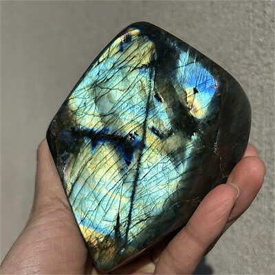 580g Natural Labradorite Quartz Crystal Spectrolite Mineral Reiki healing