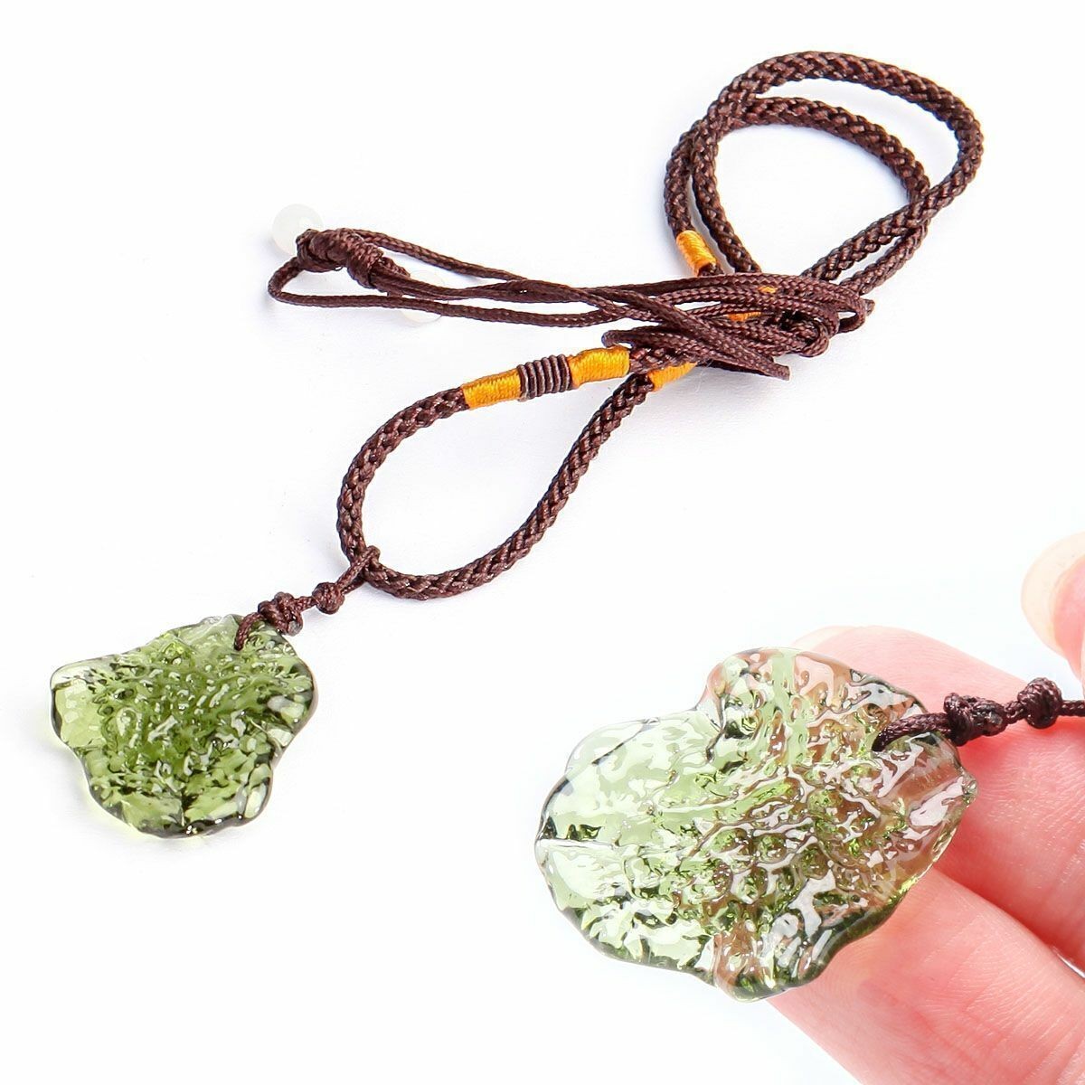 Natural Czech Moldavite Meteorite Impact Pendant Necklace Chakra Healing New