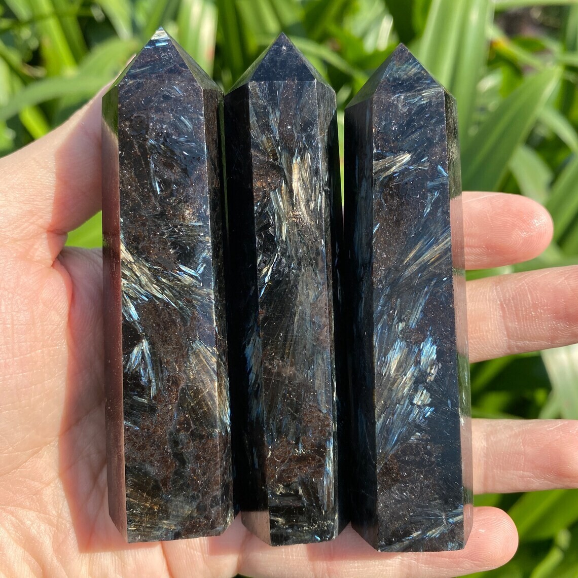 Wholesale Lot 1 Lb Natural Arfvedsonite Quartz Obelisk Tower Crystal Wand Energy