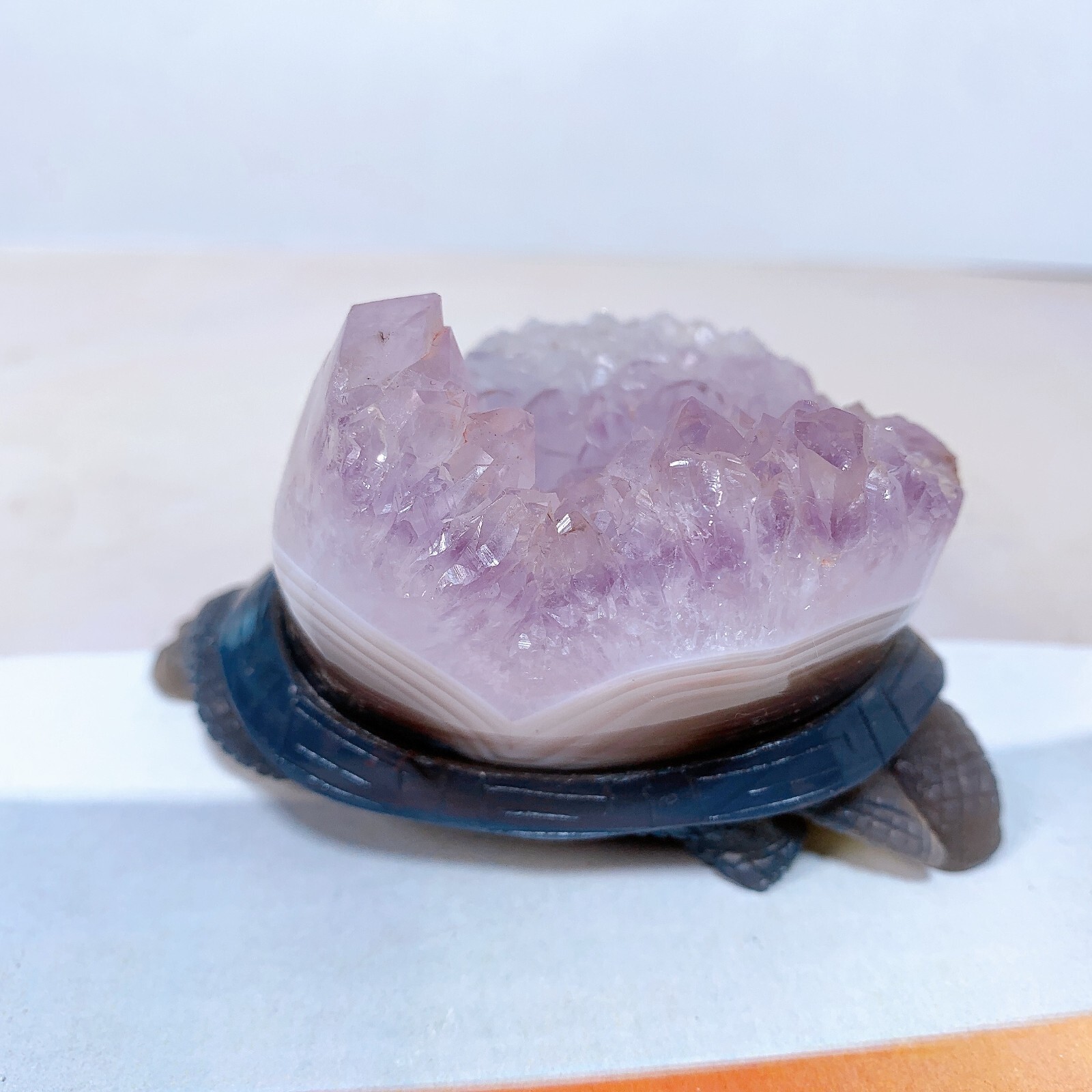 1pc Natural amethyst agate turtle Crystal turtle carving healing Home decora