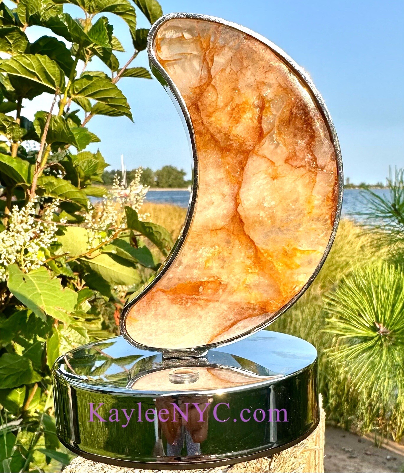 Wholesale Lot 3 PCs Natural Crystal Moon Lamps Healing Energy