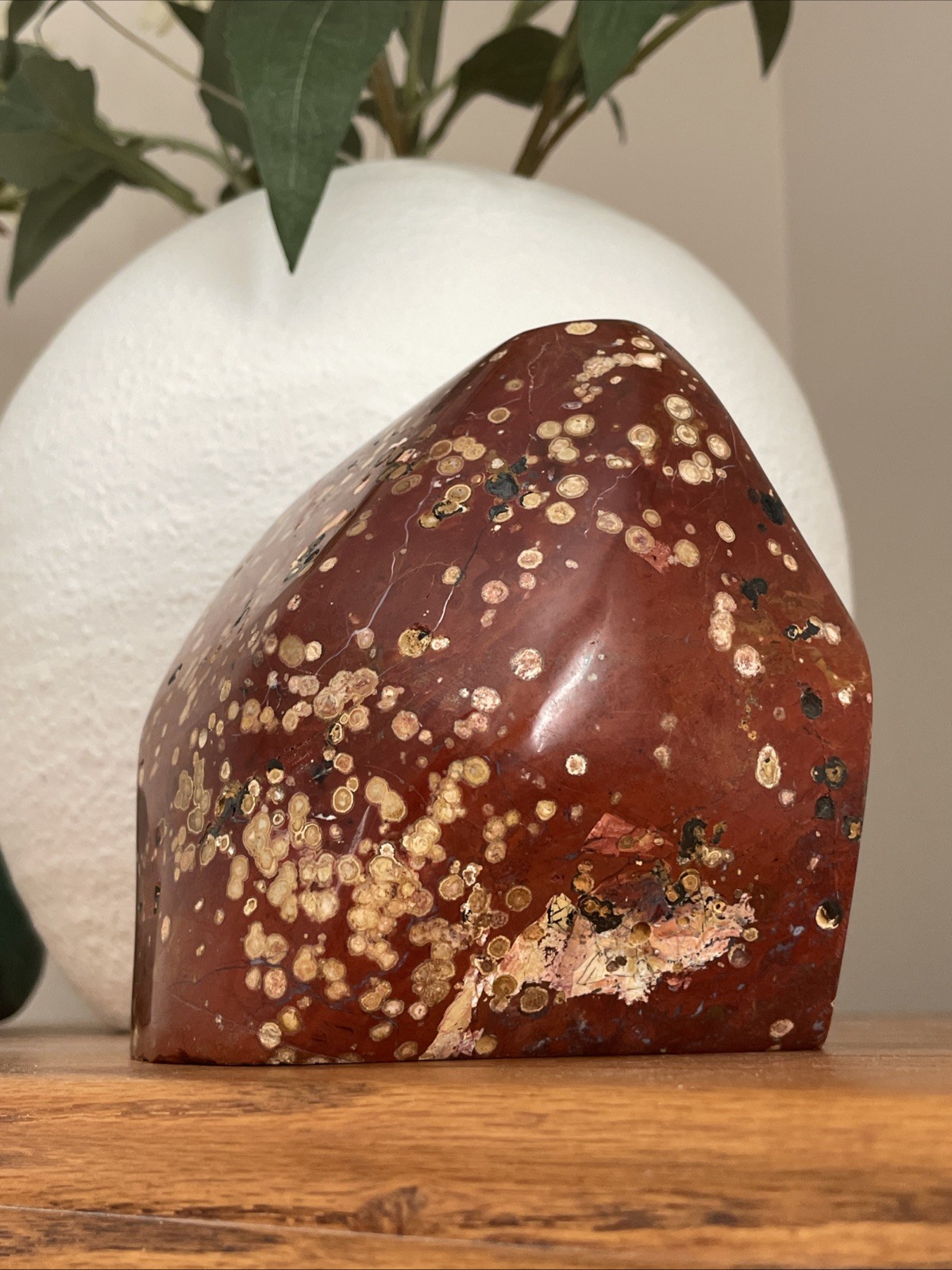 LARGE Red orbicular Jasper / 3056g / Hand Carved And Polished / Cabochon