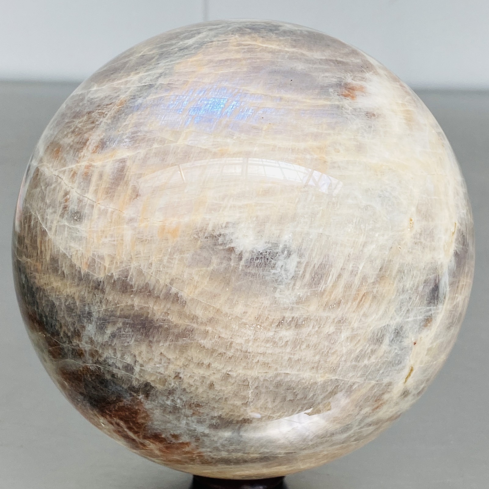 Natural Gray moonstone sphere quartz Crystal ball Healing 3720G (8.2LB)