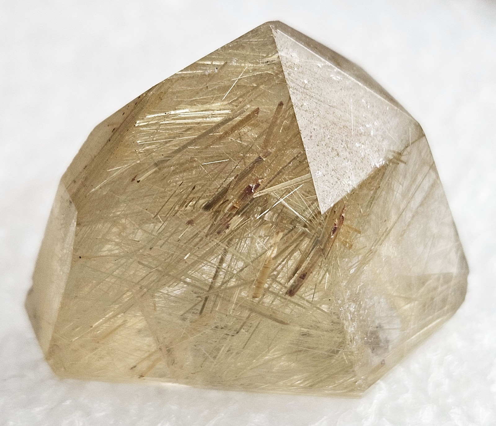Lustrous Golden Rutile in Quartz Point, Brazil, 1” x 0.8” x 0.7” + Free Stand