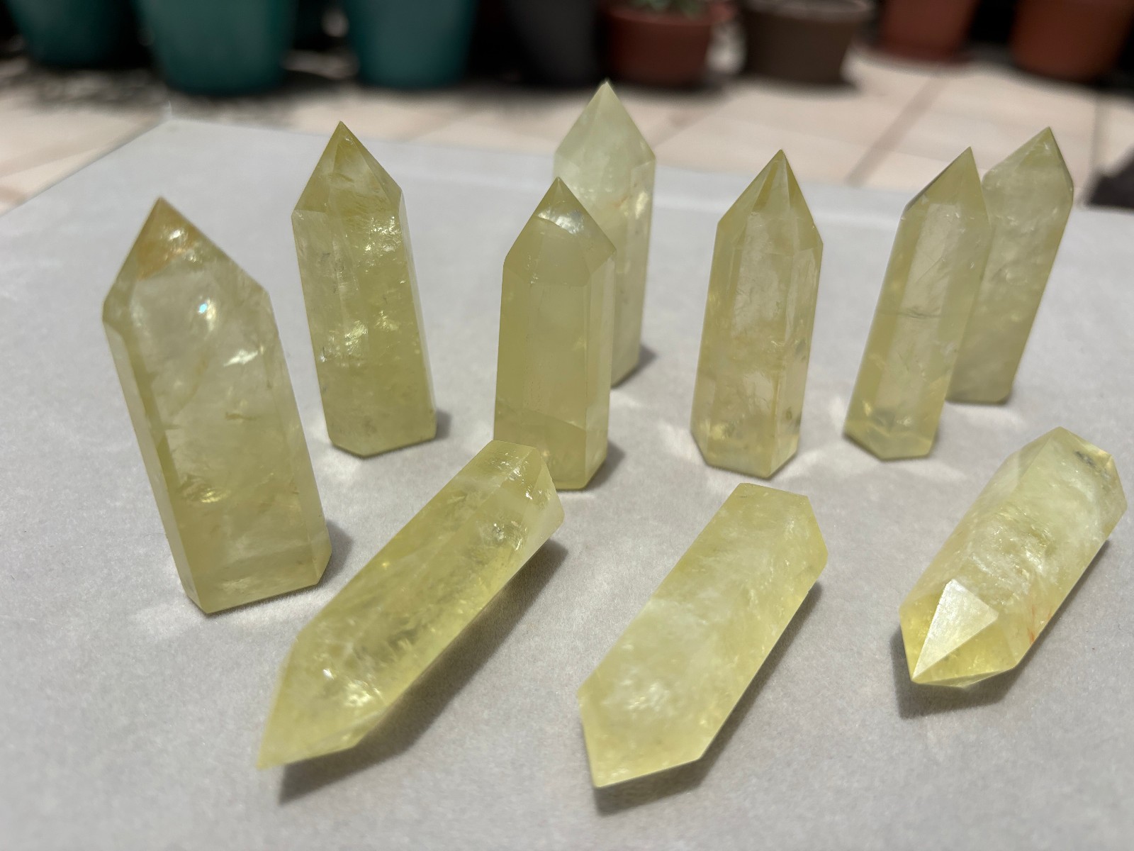 10pcs Lot 2” Citrine Point Natural Quartz Crystal Healing Obelisk Wands