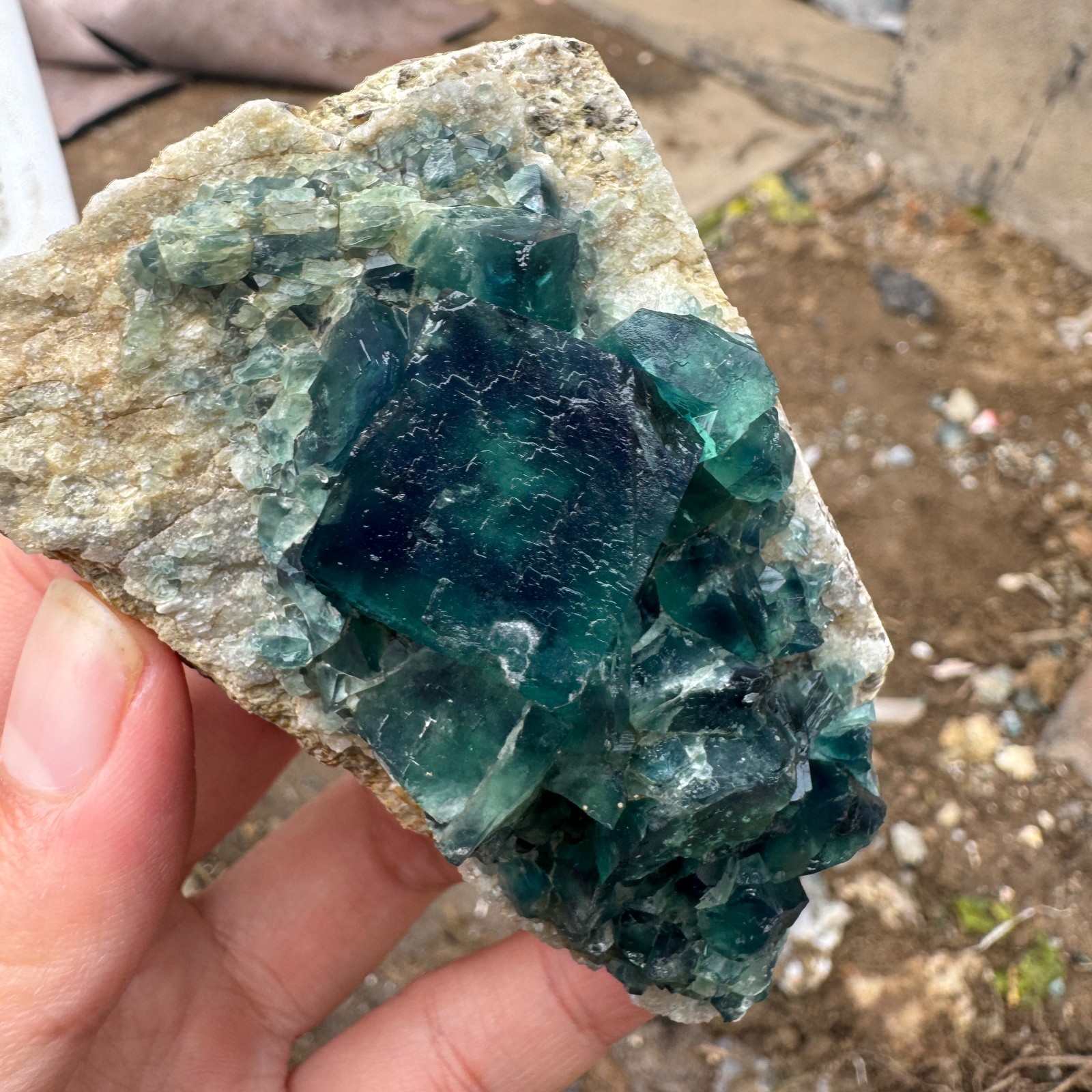200G Natural cubic green fluorite crystal cluster rough mineral specimen Healing