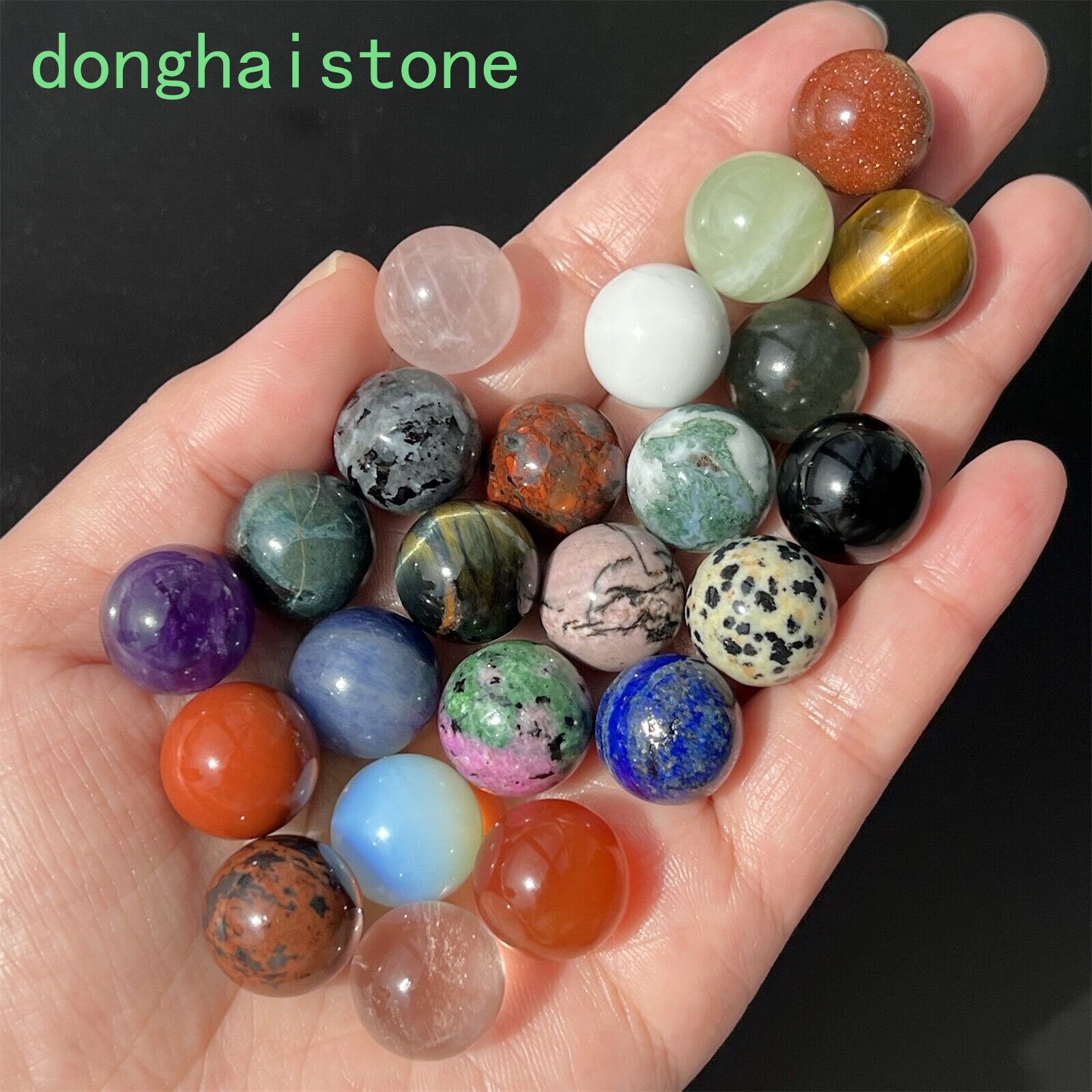 13x Wholesale Natural Mixed sphere quartz crystal ball Palm stone healing 15mm+