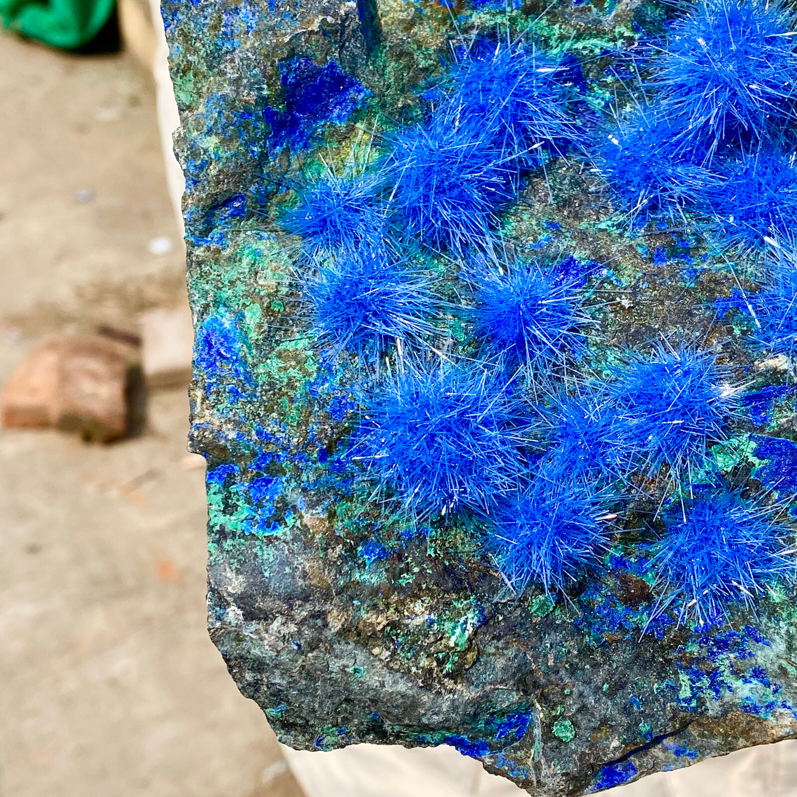 3.2LB Rare crystal specimens of magnesium phosphate blue copper ore in Morocco
