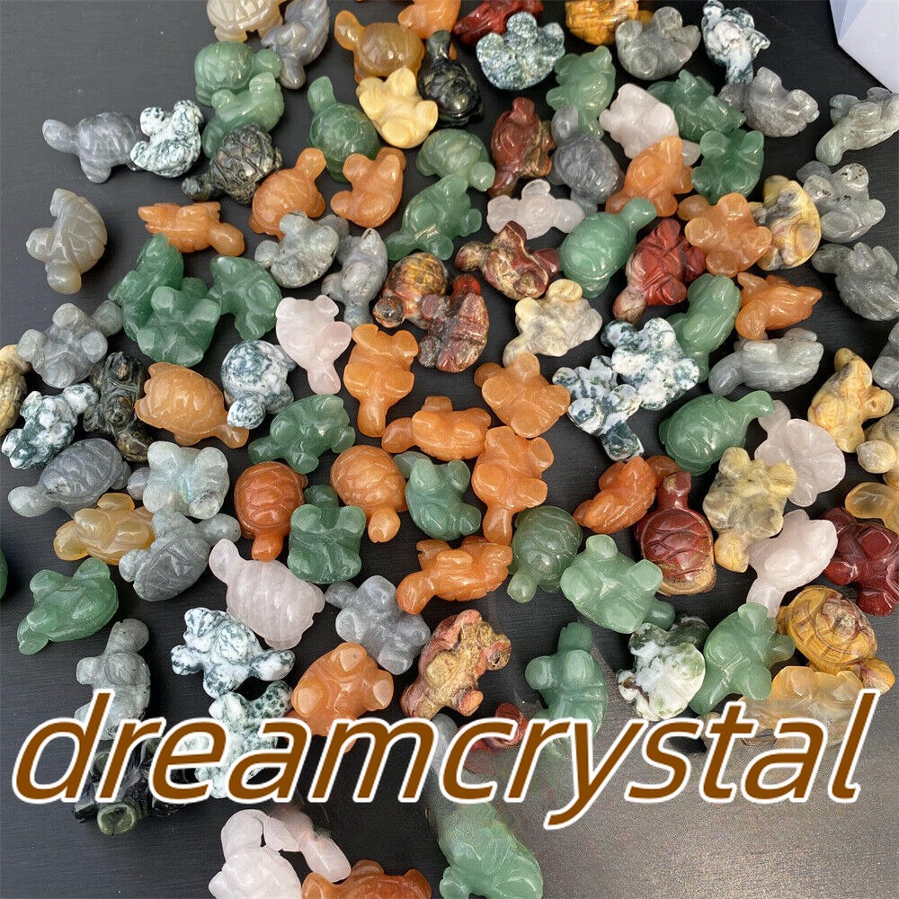 10pcs Mix Natural Quartz Crystal Turtle Carved Mini Crystal Skull Healing Gift