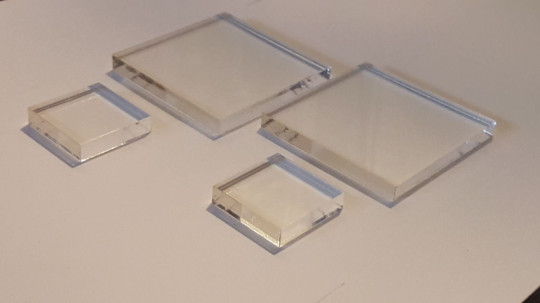 Clear Acrylic Square Bases Stands Mineral Collectible Mount Display 1/2″ Thick