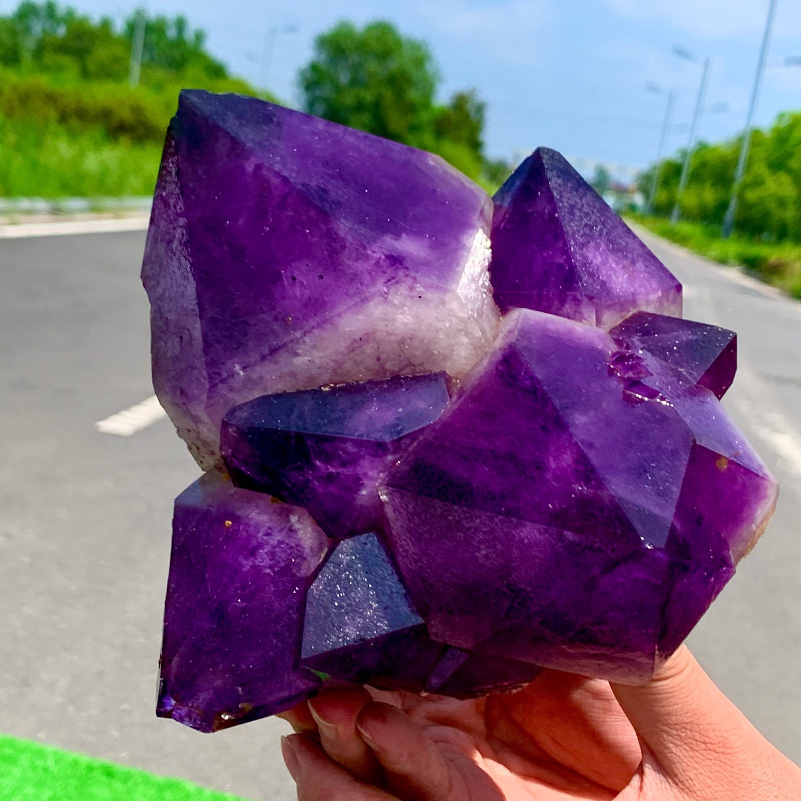 5.25LB Natural Amethyst geode quartz cluster crystal specimen Healing