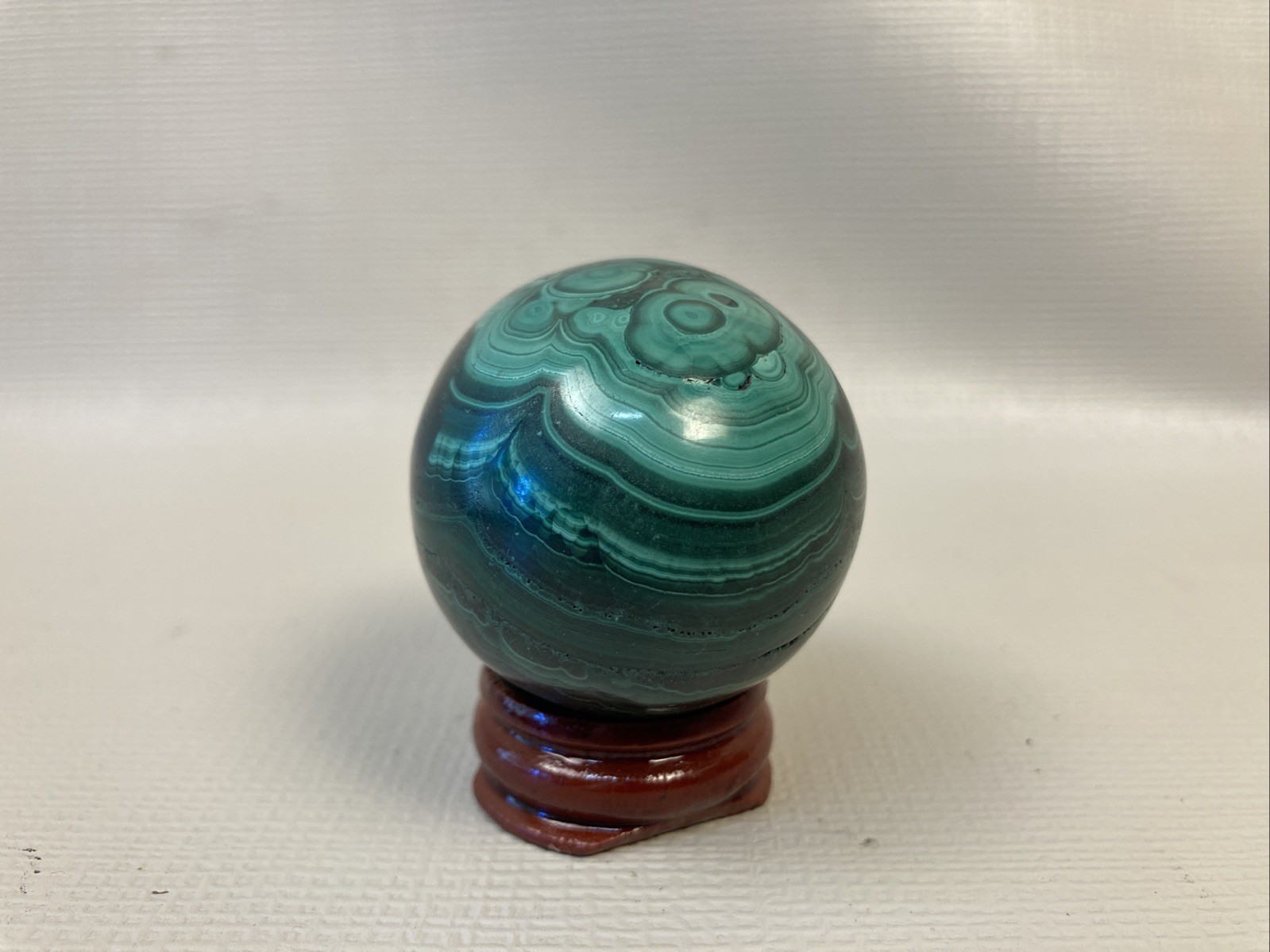 Natural Solid Green Malachite Egg Polished Gemstone 160g 2.25 inches W/ Stand