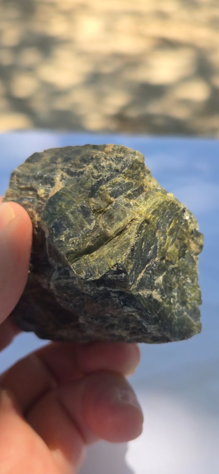 Beautiful Raw All Natural Green Epidote Crystal Stone Cabinet Specimen 6.2 Ozs