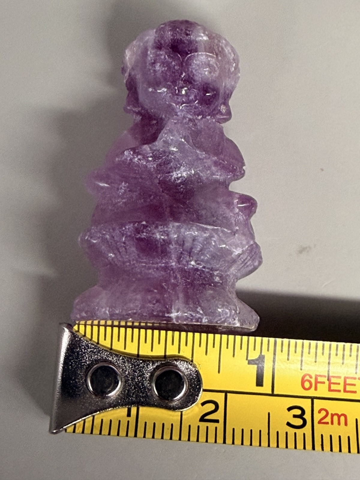Amethyst Praying Buddha 0.77oz 2.75″ Purple Crystal Meditation Carving