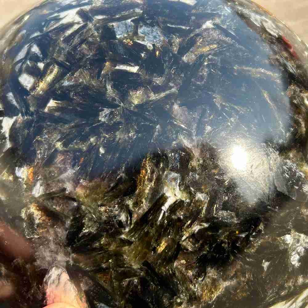 48.4lb Natural green Mica Lepidolite Quartz Sphere Crystal Ball Reiki Gem +stand