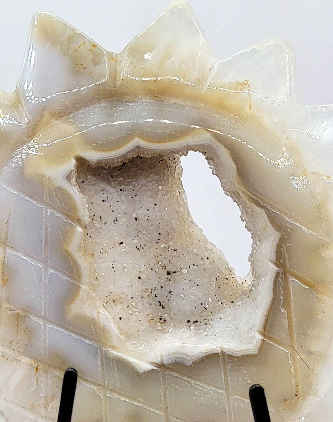 Drusy Agate Sunflower with Clear Petals and Stand- WYSIWYG