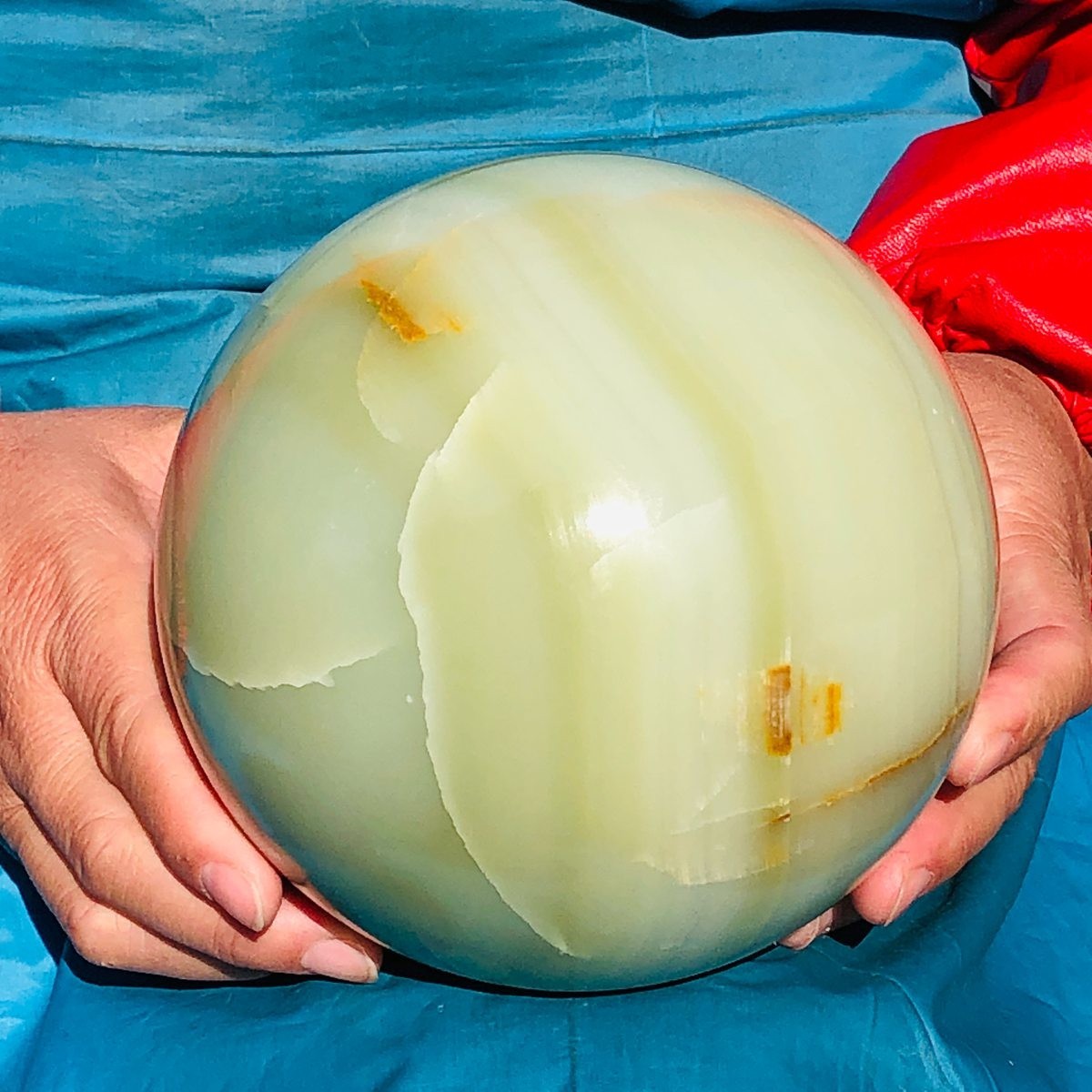9.17LB Natural Afghan Jade Sphere Polished Crystal Healing Ball Home Reiki