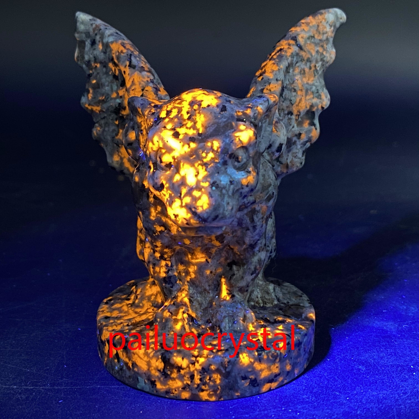 200g+ 1pc Natural Yooperite Flame’s Stone Gargoyle Quartz Crystal Skull Reiki 3″